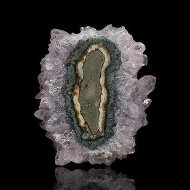 32Ct, Natural Amethyst Stalactite Flower Slice 31x28mm